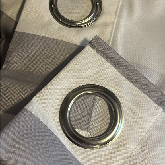 2 Curtain Panels Sun Zero 54” X 95” Gray and White stripe - Picture 5 of 7